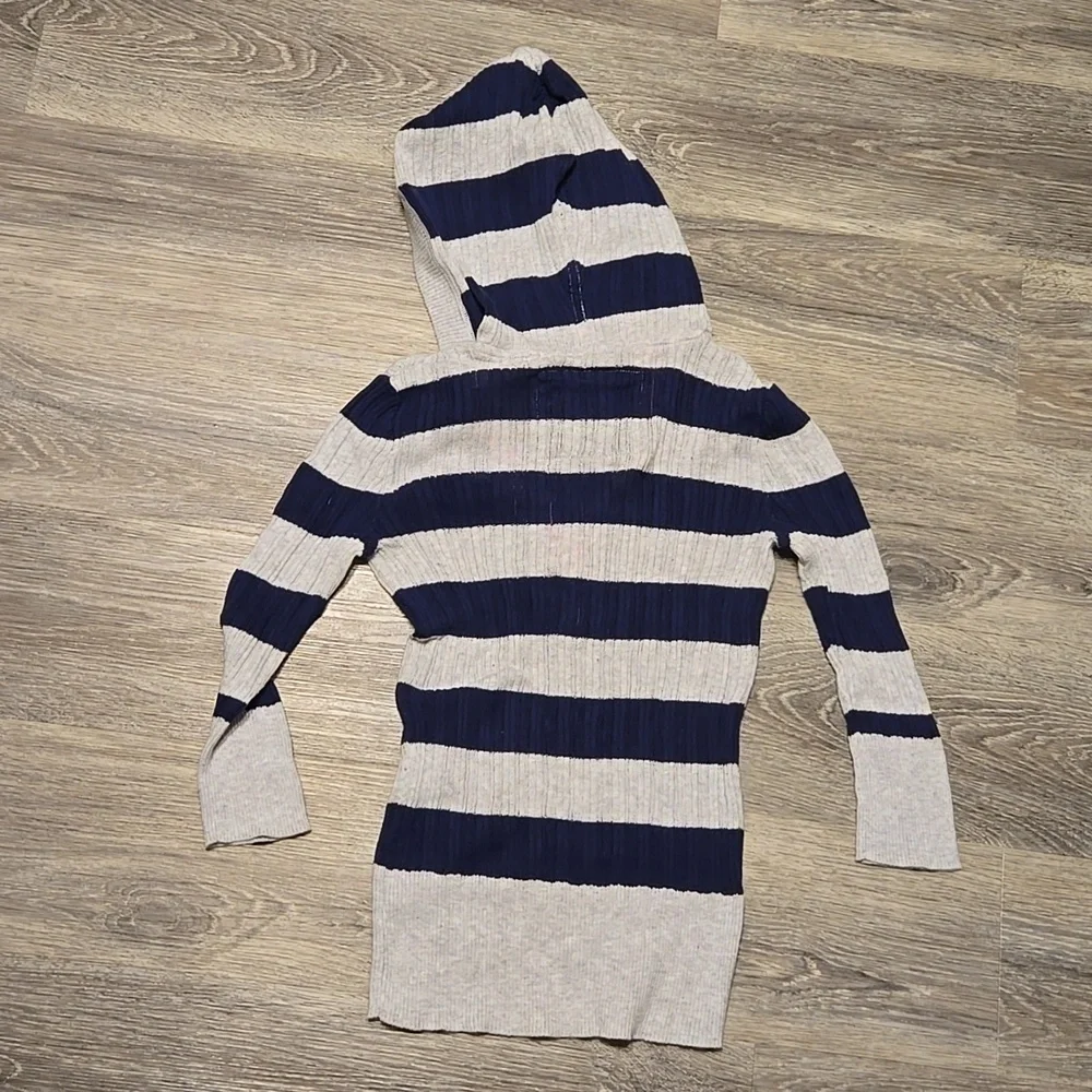 Justice Navy And Gray Hooded Sweater Sz 12